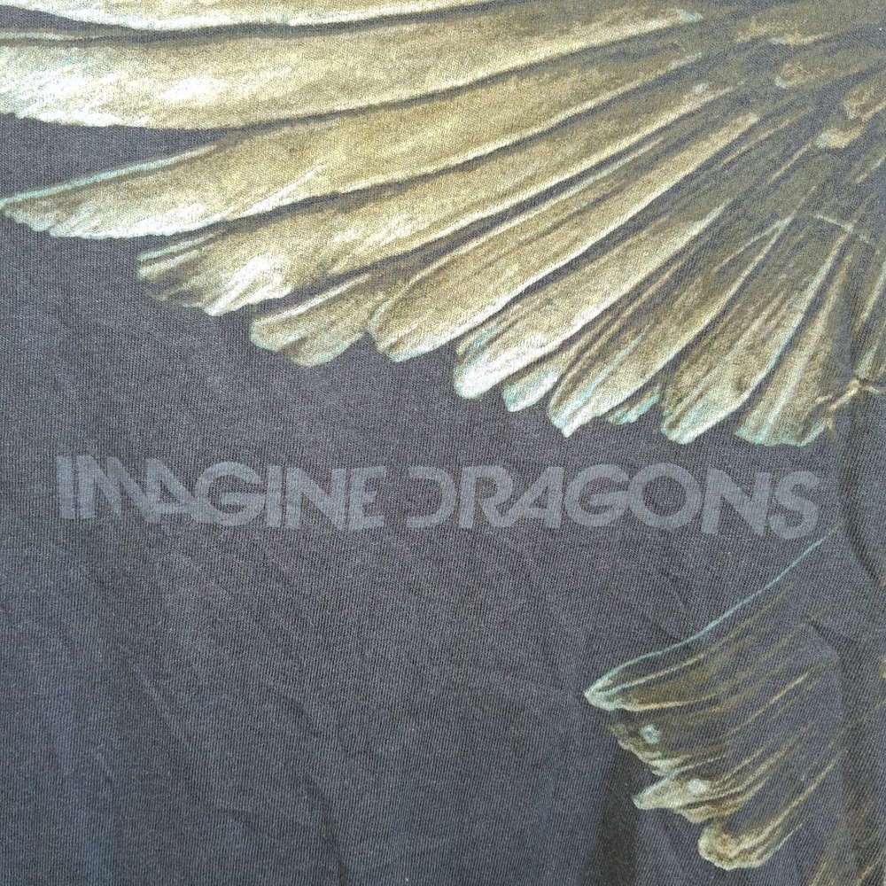 Men's Vintage 00s Imagine Dragons Rock Band Y2K Tee Bay Island Tag Medium - Picture 9 of 9